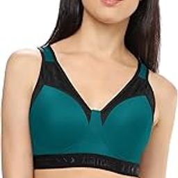 Women's Polyester Spandex V Neck Wide Strap Lightly Padded Seamless Wirefree Back clouser Full Coverage Sports Bra-Energy Bra XC-image-85