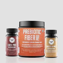 MangoHerbs Digestive Health Combo | Liver Pro + Digestion Pro + Prebiotic Fibre Pro | Supports Liver Detox, Gut Balance, Fat Metabolism & Constipation Relief | 3 Products Pack-4