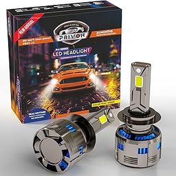 PRIVON H4 LED Headlight for Car 210W 21000LM 6500k (White LED Headlight for Car) with External CANBUS Ballast Driver, 2 years Replacement Guarantee (H4/H19 Car LED Headlights Bulb), pack of 2-23