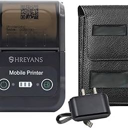 SHREYANS 58mm Mini Portable Inkless Thermal Printer with All accesories (Paper Roll, Pouch, Adapter, USB Cable) Easy to Connect with Mobile (with Adaptor)-11