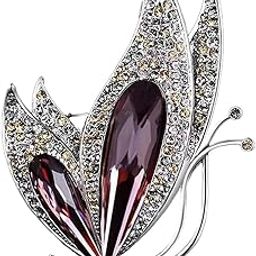 Butterfly Brooch Crystal Saree Brooch for Women Girls, Fashion Metal Rhinestone Inlaid Party Coat Brooch Pin for Suit, Dress, Blazer, Sweater-image-91