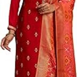 Women's Embroidered Silk Blend Straight Kurta Trouser With Dupatta Set-picture-46