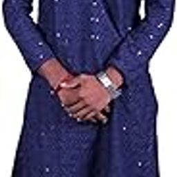 Men Blue Colour Kurta Pajaama-image-2