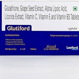 Leeford Glutiford Skin Brightening Tablets | Glowing & Radiant Skin Support | Pack of 10 | Enriched with Antioxidants for Clear, Even-Toned Complexion-image-42