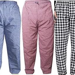 Cotton Chekered Multicolour Casual Pyjamas for Mens (Combo-3-picture-43
