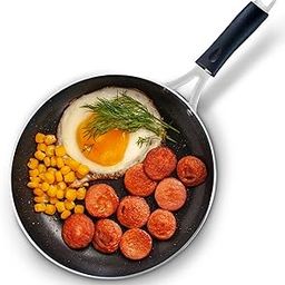 AGARO Elegant Granite Non Stick Frying Pan for Cooking, Frying, Kitchen Cookware, 2.25L Capacity, 24 cm Diameter, 4mm Thick, Induction, Gas Oven Friendly, Riveted Cool Touch Handle, PFOA Free, Black-image-9