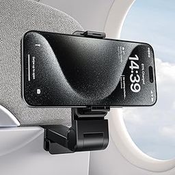 JSAUX® Airplane Travel Essentials Phone Holder, Universal Handsfree Phone Mount for Flying with 360 Degree Rotation, Accessory for Airplane, Travel Must Haves Phone Stand for Desk, Tray Table-22