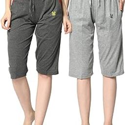 Women Capri for Sleep, Gym, Yoga and Sports Wear Pack of 2-C1_MLG_C9_ANT_02-P-image-35
