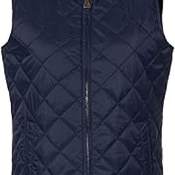 Women's Vintage Diamond Quilted Vest S Navy, Navy, Small-10