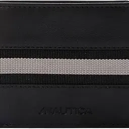 nautica Bi Fold Slim & Light Weight Genuine Leather Men's Stylish Casual Wallet Purse with 3 Card Holder Compartment & Coin Pocket | Multi Compartment with Overflap, Black-picture-10