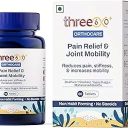 PAIN RELIEF & JOINT MOBILITY tablets | Reduces Joint Pain & Stiffness | Improves Flexibility | BosPure, Yograj Guggul, Maharasnadi Kwatha, Curcumin | Non-Habit Forming | 60 Tablets-image-9