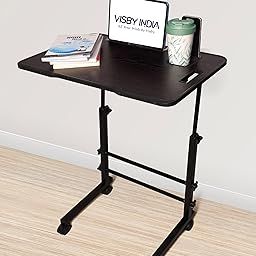 VISBY INDIA Office Table for Home/Writing Desk for Office/Folding Table for School/Folding Study Table/Work from Home - MultipurposeTable-> (Black Ajustable)-24