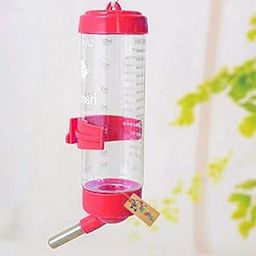 Western Era Cage Hanging Water Bottle/Dispenser Feeder - No Drip, Leak Proof, Perfect for Small Animals,The Perfect Water &Food Solution, Your Pets Stay Hydrated (Red 125ml)-22
