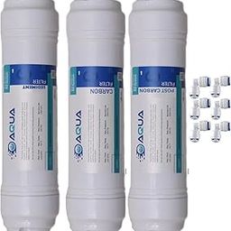 Aqua Universal Pre Carbon, Post Carbon, Sediment Kit Premium Filter Set with Elbow Connectors for RO Water Purifier, All Kind of RO/UV/UF, Inline Filter Set-24