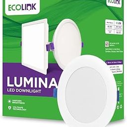 EcoLink Lumina 15-watt Round LED Downlighter | LED Ceiling Light for Home and Hall | Cut Out: 6 inch,Color: Natural White, Pack of 1-2