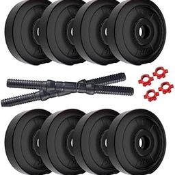 Simran sports PVC Adjustable Dumbbells Set and Fitness Kit for Men and Women Whole Body Workout (16KG SET) Black-image-25