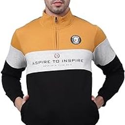 Color Block Black Full Sleeves Mock Collar Regular Fit Men Casual Sweatshirt | Casual Winter Sweatshirts for Men | Mens Sweatshirts for Winter Wear (P_MSWS00118_Black)-picture-19
