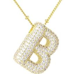Micro Inlaid Zircon Letter Pendant Necklace 18K Fashion Jewelry Cubic Zirconia Gold-plated Plated Stainless Steel Necklace-image-15