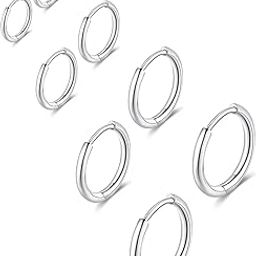 316L Surgical Stainless Steel Huggie Hoop Earrings 6mm 8mm 10mm 11mm 12mm 14mm Hypoallergenic Earrings Hoop Cartilage Helix Lobes Hinged Sleeper Earrings For Men Women Girls-image-45