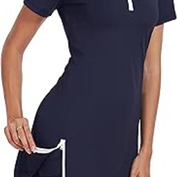 Womens Two Piece Tennis Golf Dress Active Athletic Exercise Sports Wear Dresses for Women with Pocket Separate Shorts-image-17