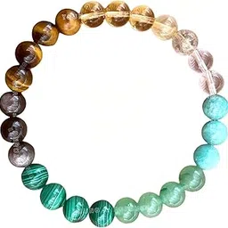 young & forever Unisex Money Magnet Aventurine Malachite Silver Sheen Tiger Eye Citrine Clear Quartz Aquamarine Beads Bracelet-picture-6