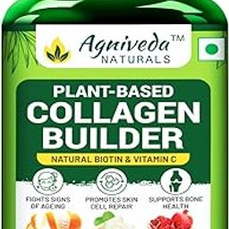 Agniveda Naturals Plant Based Collagen Builder With Biotin, Zinc, Vitamin C for Hair and Skin | Collagen Supplement for Women & Men| Glowing and Youthful Skin (60 Capsules)-image-19