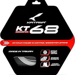 Katana KT-68 Strings 0.66mm | Durability High | Optimum Power & Control Badminton Strings | Available in 5 Different Color (Pack of 2) White-30