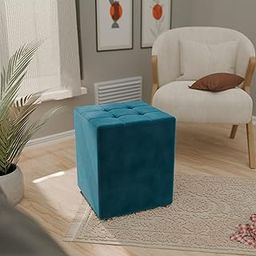 ETIQUETTE ART Cushion Stool| Foot Stool |Fruit Stool| Square Table| Office Stool| Bedside Table | Cushion Stool | Stool for Kitchen (Aqua)-image-62