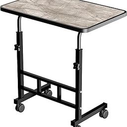 OPTIFINE Wooden Multipurpose Adjustable Height Table with Wheels for Work from Home, Study, Office and Bedroom (Marble Dark Adjustable)-image-87