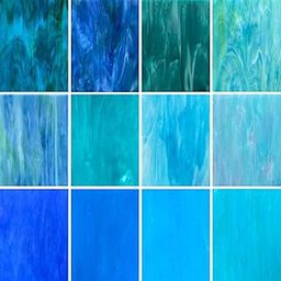 LITMIND 12 Sheets Blue Stained Glass, 4 x 6 Inch Mosaic Supplies for Crafts, Starter Kit for Adults, Art Sheets for Making Projects (Mixed Blue)-20