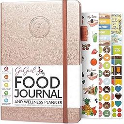 GoGirl Food Journal & Wellness Planner –– Daily Health, Diet & Fitness Diary – Lifestyle & Nutrition Journal with Meal, Exercise & Weigh Loss Trackers - A5 size, 5.8″x8.3″, Lasts 6 Months – Rose Gold-19