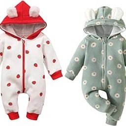 Swissberry Baby Romper/Swaddlers for Baby Boys & Baby Girls – Soft Cotton Fleece Rainbow Print, Breathable Infant One-Piece Outfit, Cute & Stylish Newborn Bodysuit(Strawberry-Flowers Green, 12-18)-image-30