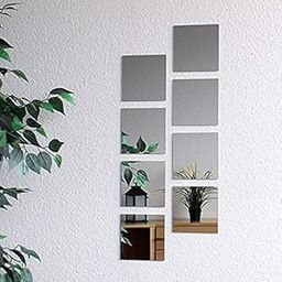 WallDaddy 8 Big Square Silver Mirror for Wall Stickers Large Size (15x15) Cm Acrylic Mirror Wall Decor Sticker for Bathroom | Bedroom | Living Room Decoration Items (N-8VeryBigSquareSilver)-image-26