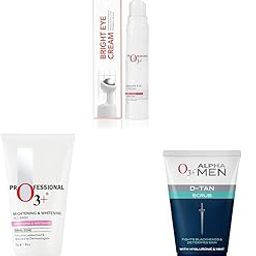 O3+ Bright Under Eye Circle Cream - Brightening & O3+ Brightening and Whitening Face Wash, 50g & O3+ ALPHA MEN Acno D-TAN Scrub With Hyaluronic & Mint 50g - Detan Scrub for TAN removal-6