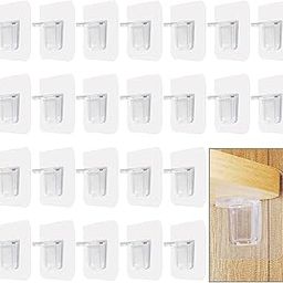 6 Pieces Adhesive Partition Hook, No Drill Shelf Support Brackets Suitable for Kitchen Lockers, Wardrobes, Display Cabinets-picture-14