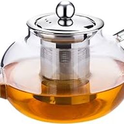 Incrizma Glass Kettle/Teapot with Stainless Steel Infuser & Lid, Borosilicate Glass Tea Kettle Stovetop Safe, Blooming & Loose Leaf Teapot-picture-28
