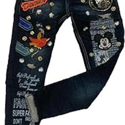 Premium Men's Slim Fit Selvedge Jeans (Cotton Stretch | Authentic & Crafted) Distressed Dark Blue Denim Jeans, Ripped Design-image-42