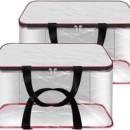 Storite 2 Pack Nylon 33 L PVC Transparent Clothes storage Bags/Saree Covers with Zip for Storage Specially Design for Woman Dresses,Sarees,Lehngas for Wardrobe Organizer(Redblack, 40 x 31x 24 cm)-image-57