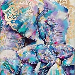 TREXEE 5D Diamond Paint by Number Kits DIY 30 * 40 Cm | Colourful Craft DIY for Adults & Kids Full Drill Crystal Rhinestone Art Diamond Painting for Wall Decor (Elephant Family)-image-95
