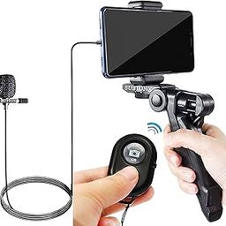 SUBTON Photography Mobile Holder Mini Tripod Camera Stand with Bluetooth Selfie Remote+ 3.5mm jack Collar Microphonefor Vlogging, Video Shooting, YouTube etc (Vlogging Tripod+Selfie Remote+Collar Mic)-22