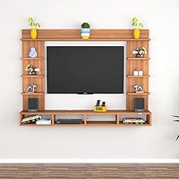 DAS Merrill Engineered Wood Wall Mount TV Entertainment Unit/Tv Rack Set to Box Stand with Wall Shelves for Living Room Classic Walnut (Ideal for up to 43") Screen-picture-6