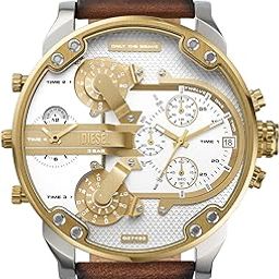Diesel Leather Analog Silver Dial Men's Watch-Dz7483, Band Color-Brown-picture-38