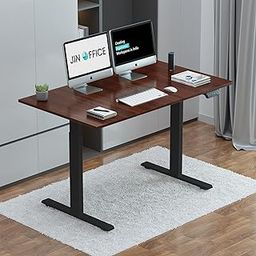 JIN OFFICE Electric Height Adjustable Desk | 100 Kg Weight Capacity,3 Year Warranty| Sit Stand Desk| 3 Memory Preset | Black Frame with Brown Top 1200 X 750 mm/25MM Thickness, Steel, Matte Finish-image-43