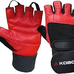 Leather Fitness Gloves/Weight Lifting Gloves/Gym Gloves (Imported) (RED, Small)-picture-21