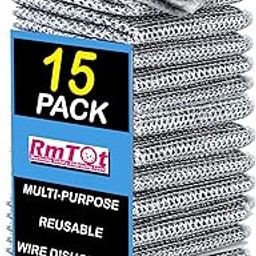 RmTOt Scrubber for Utensils 15 Pack: Steel Scrubber for Kitchen Utensils, Washing bartan, Non-Scratch Dishwash Cloth for Multipurpose Cleaning (Pack 15)-image-63