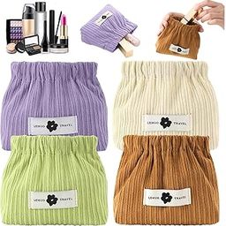 Durigo (Pack of 2) Portable Corduroy Storage Bag,Corduroy Elastic Hair Tie Organizer,Mini Cosmetic Bag for Women, Corduroy Storage Pouch for Lipstick,Jewelry,Coin Purse Organizer (Multi Colour)-image-31