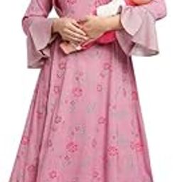 Feeding Kurtis for Women Cotton | Trendy Maternity Anarkali Kurta with Dual Nursing Zippers in Viscose Rayon for Pre & Post Pregnancy-image-31