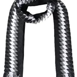 Woolen Soft MicroFibre Cashmere Knitted Soft and Warm Muffler Scarf for Men and Women Casual Stylish Winter Wear Scarf | Neck Warmer Woolen Stylish Muffler/Scarfs, Black & White-image-97
