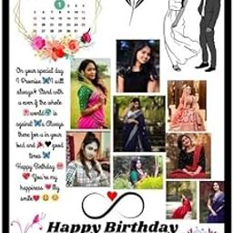 A3 Size Photo Customized Personalized Happy Birthday Memory Frame Customised Birthday Gift Photo Frames For Wife, Gf, Bf, Friend,Kids Gift Design_1886-12