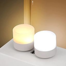 Plastic Portable Usb Operated Led Night Light Mini Usb Plugin Lamp Laptop Light Desktop Reading Light (Set of 2, With Data Cable Protector, White)-27
